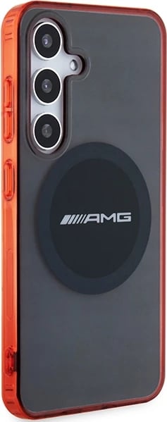 Mbështjellës Mercedes AMG Transparent Bicolor MagSafe për Samsung Galaxy S24, zi