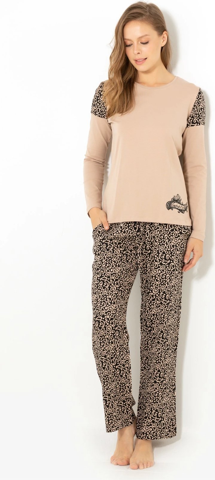 Set pizhamash për gra, ngjyrë mink, Jumeon, 002-000259