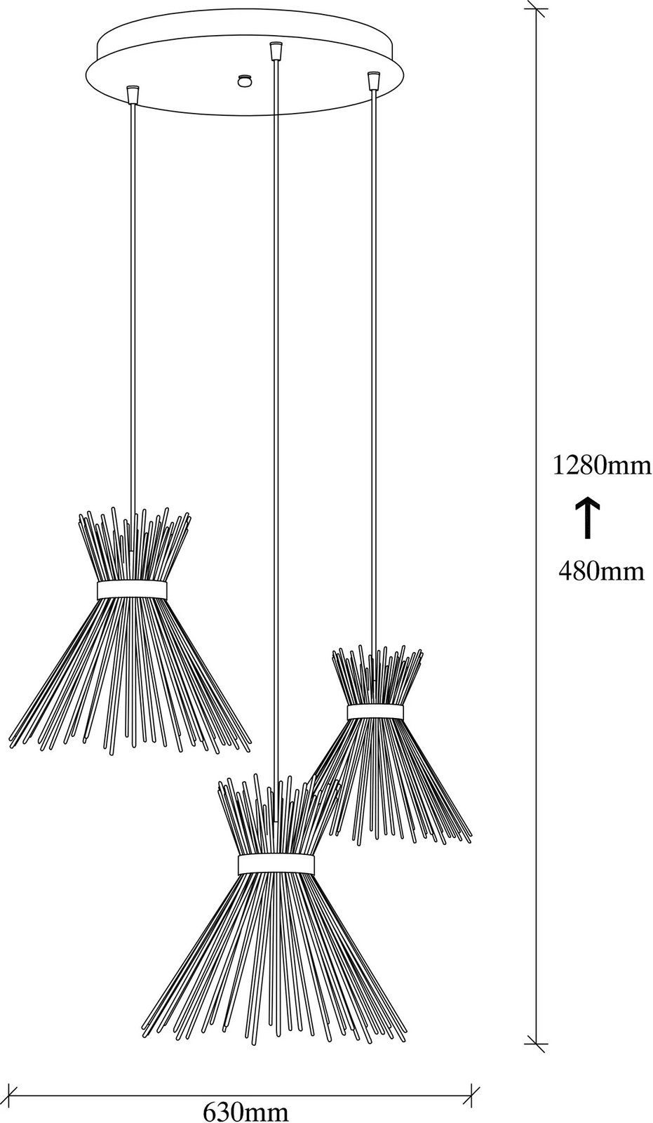 Llambë tavani moderne Opviq, Kirpi - 3086, ngjyrë ari