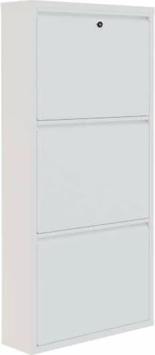 Dollap për këpucë, metalik, 3 pjesë, ngjyrë e bardhë, Skye Decor