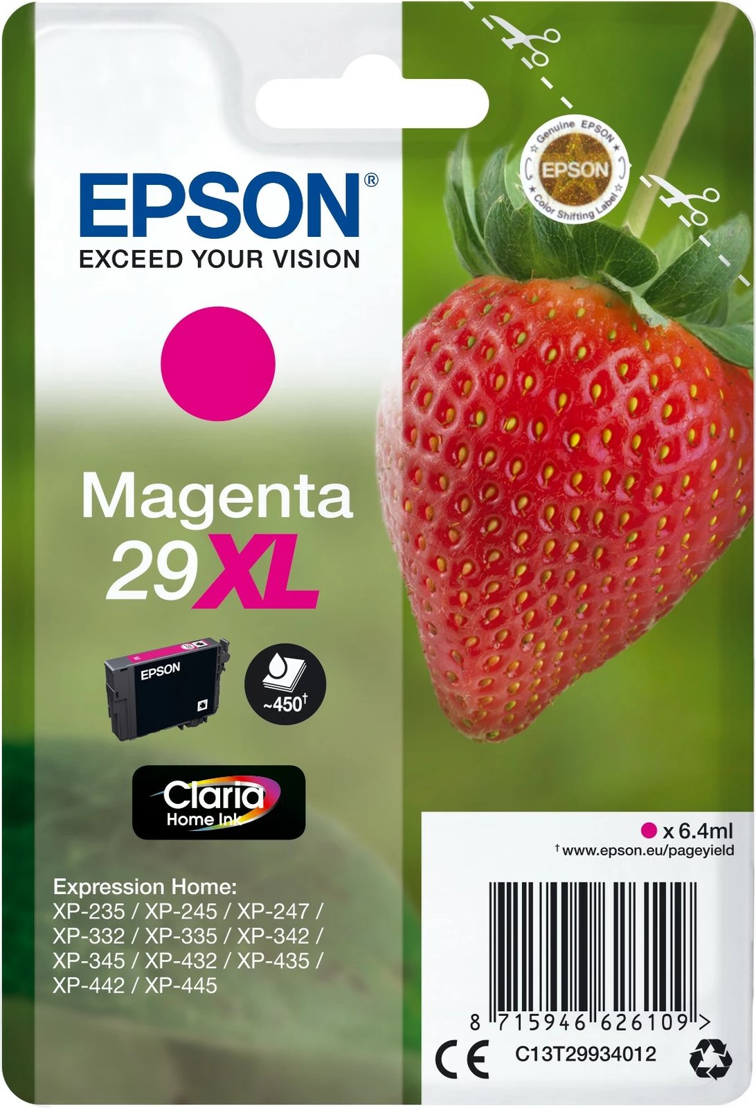 Bojë Epson Strawberry Singlepack Magenta 29XL, XL, 6.4 ml