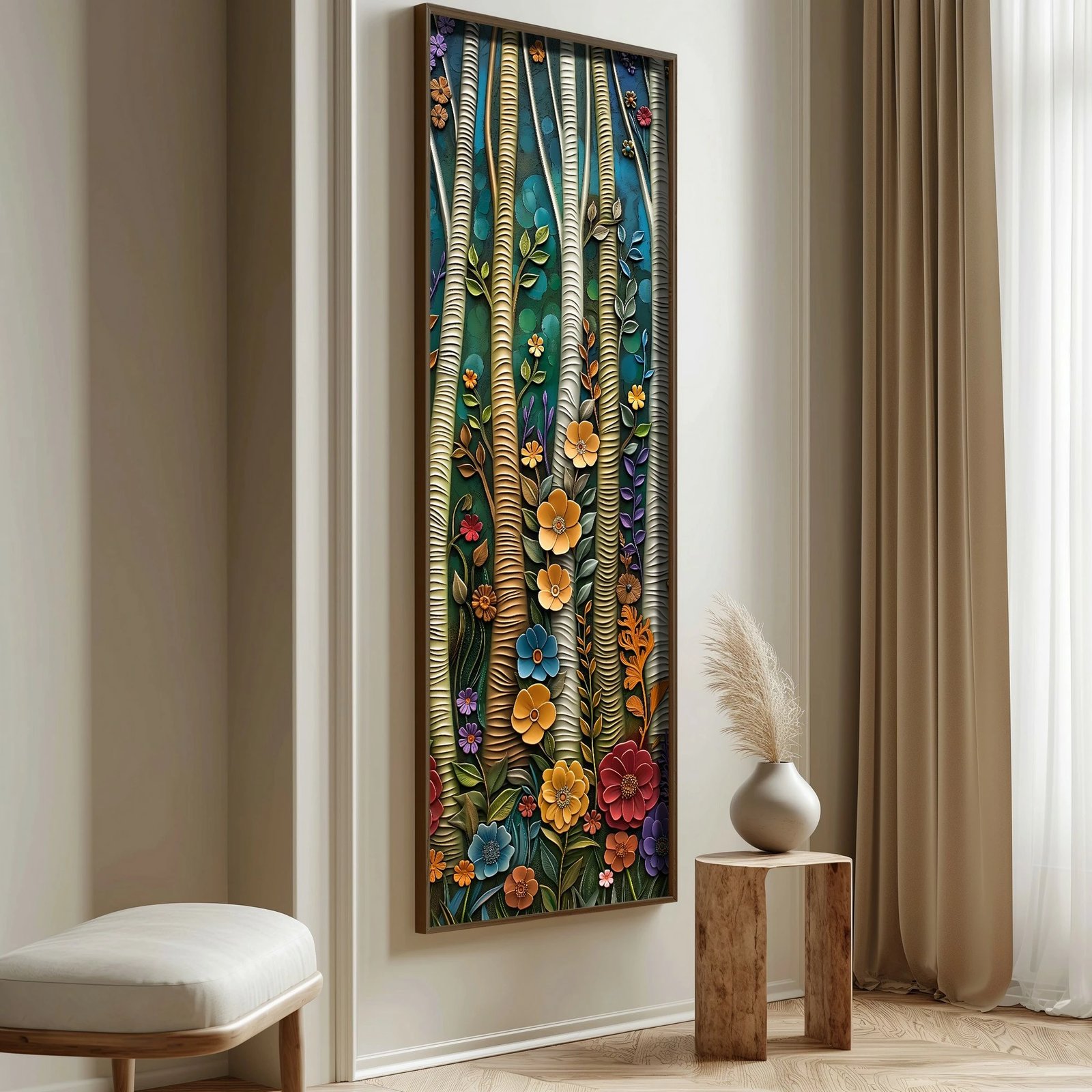 Pikturë dekorative me kornizë MDF, shumëngjyrëshe, LONG016-S/120-40