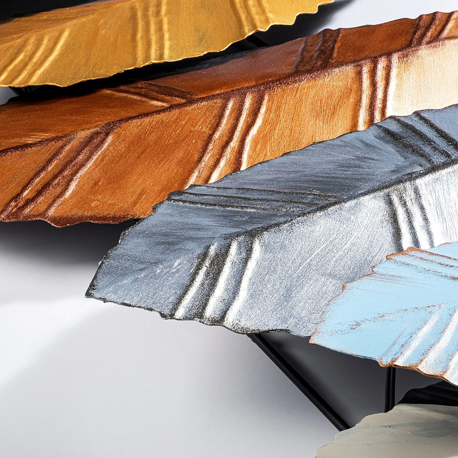 Aksesor dekorativ metalik për mur, Wallity, Hornbeam 4, shumëngjyrësh, 52x114cm