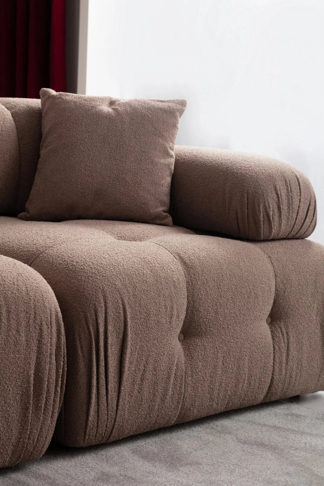 Divan treshe Doblo, ngjyrë kapuçino, Atelier del Sofa (L1-Pouffe-1R)