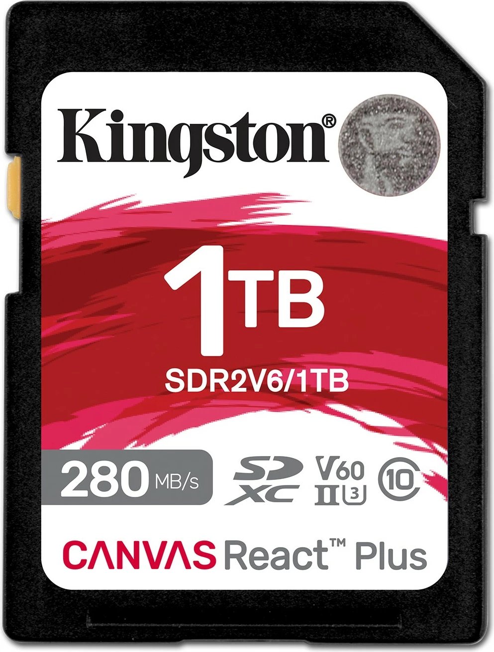 Kartelë memorie Kingston Canvas React Plus 1TB, SDXC, UHS-II, Class 10, V60, e zezë