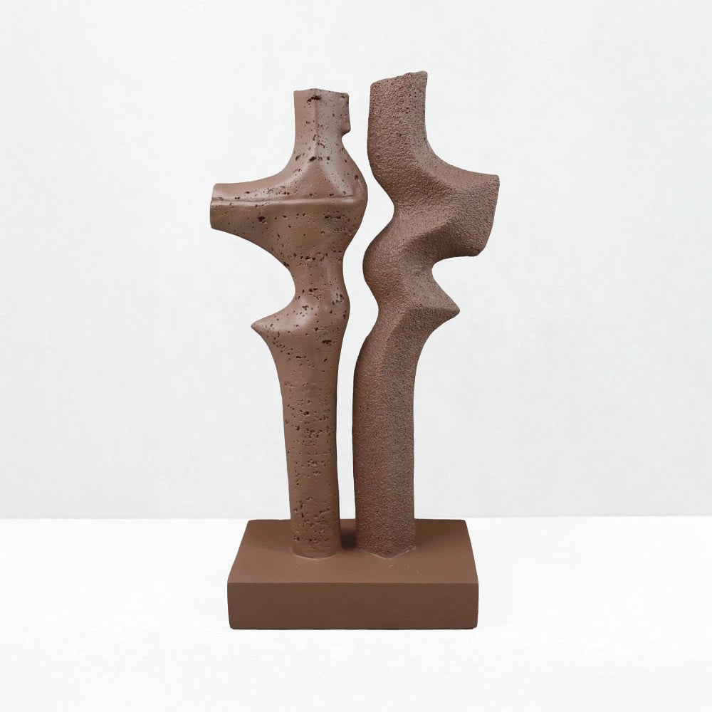 Dekor DUET I, rrëshirë, kafe, 16x9x31.5cm