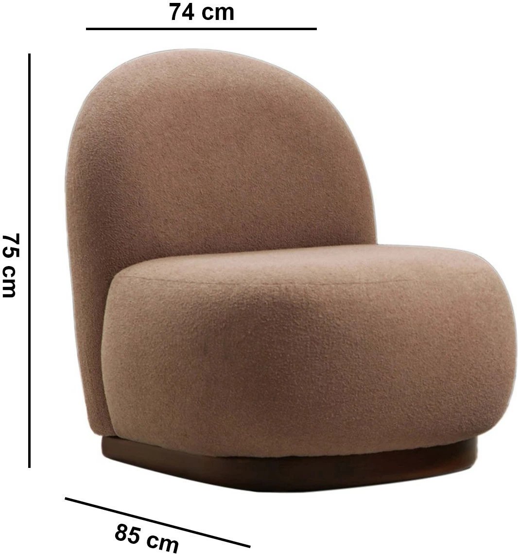 Karrige Wing Tina, ngjyrë kapuçino, Atelier del Sofa