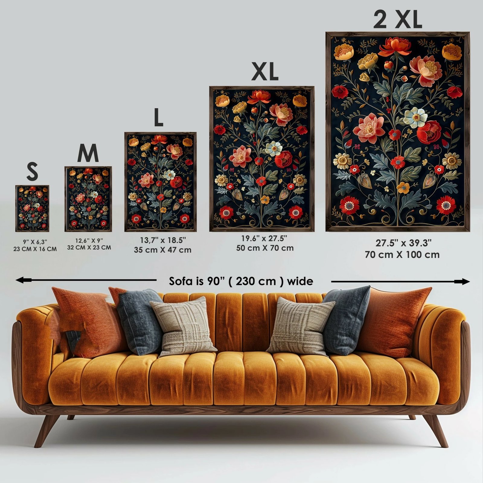 Pikturë dekorative me kornizë MDF, shumëngjyrëshe, GE211-L