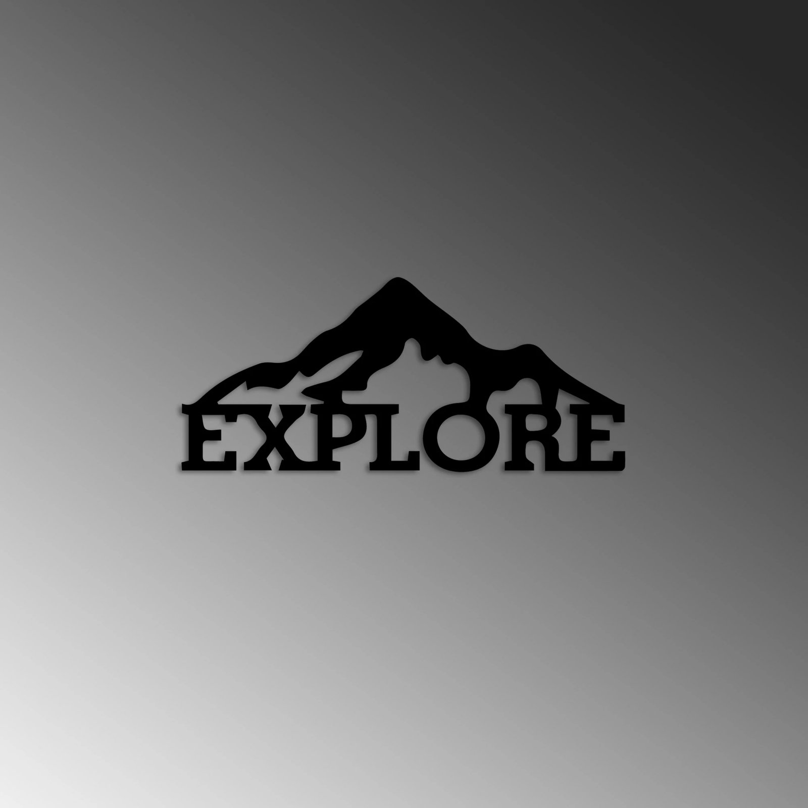 Aksesor dekorativ metalik për mur, Wallity Explore, ngjyrë e zezë, 60x26cm