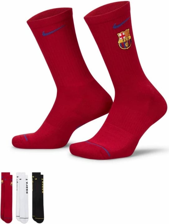 Çorape Nike FC Barcelona për meshkuj dhe fëmijë, të bardha, të zeza, të kuqe