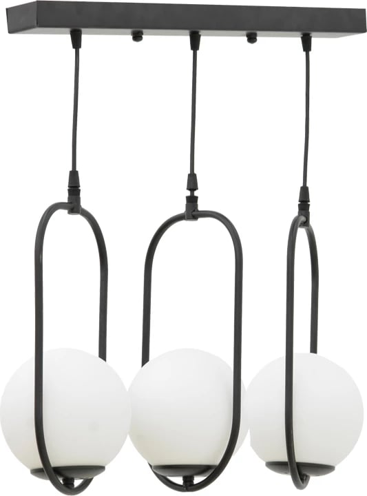 Llambë tavani me 3 drita Lavol, metal i zi, 30x3x70cm