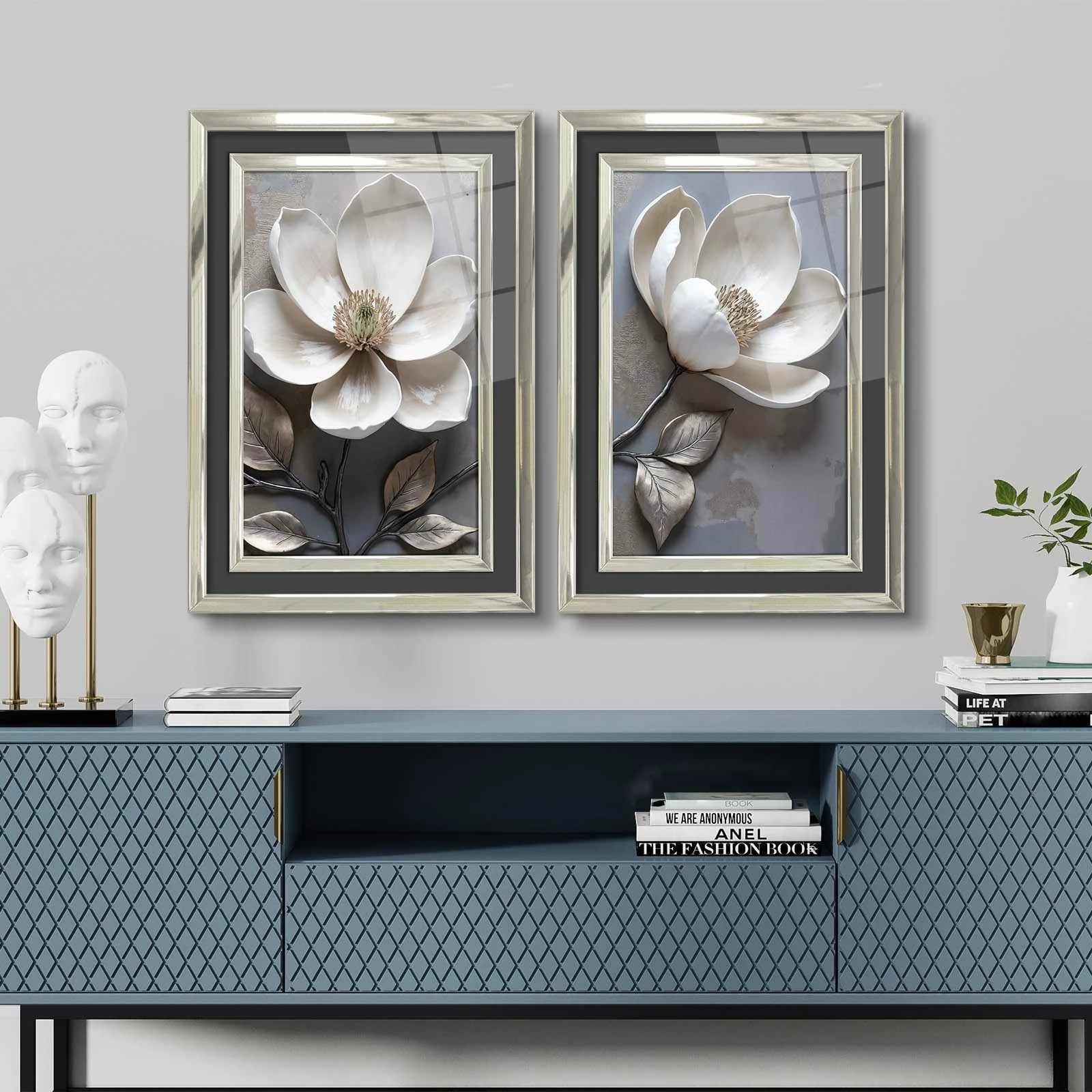 Pikturë dekorative me kornizë (2 copë), Wallity, 2P4363Kromgumusct - 001