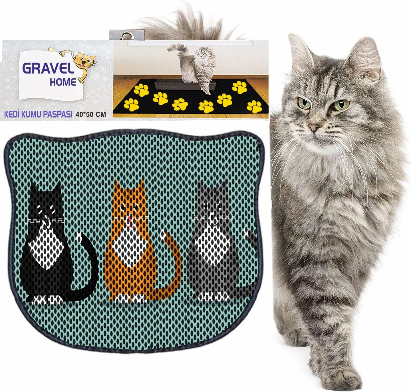 Tapet për rërë mace, shumëngjyrësh, Kdkafa0154