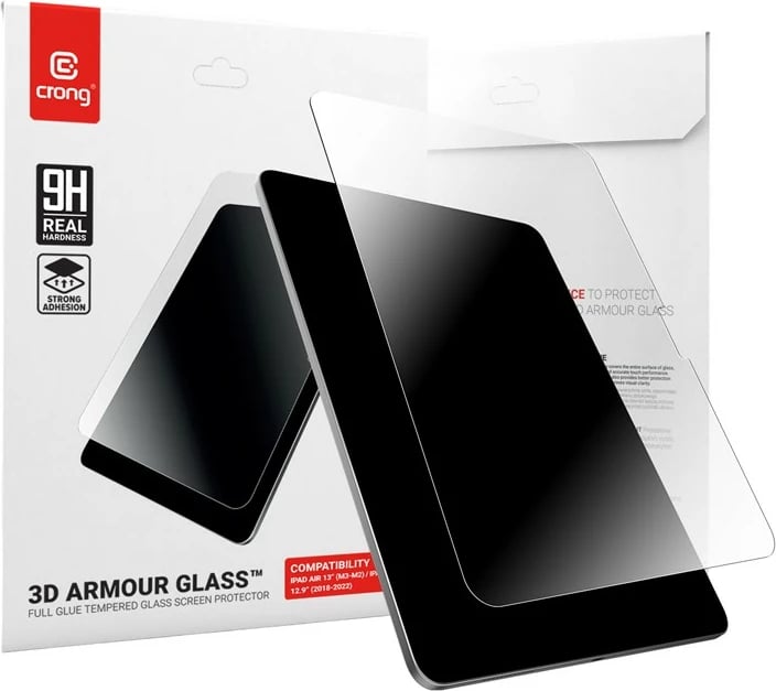 Xham i temperuar CRONG 3D Armour Glass për iPad Air 13 M3/M2 dhe iPad Pro 12.9"