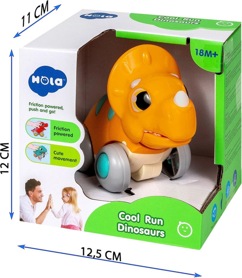 Lodër dinosauri me rrota Smily Play E7968D, plastikë, krem, portokalli, gri, tyrkiz