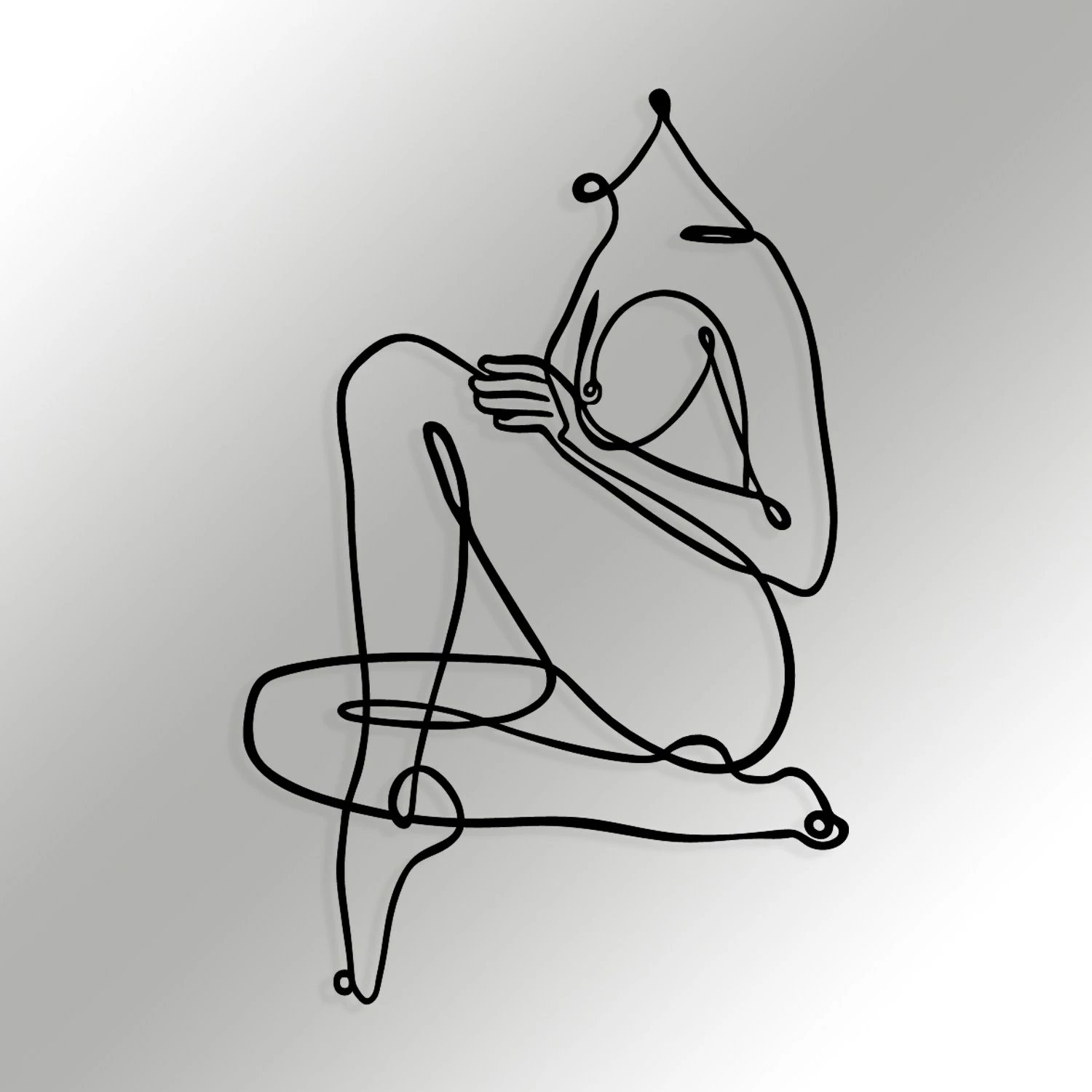 Aksesor dekorativ metalik për mur, Wallity Bello, ngjyrë e zezë