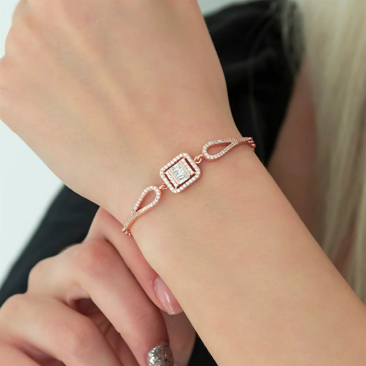 Byzylyk argjendi Jumeon, ngjyrë rozë e bardhë, NRZ99103