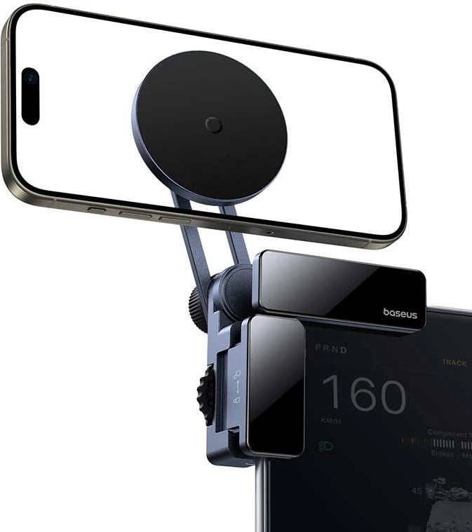 Mbajtës magnetik për telefon Baseus MaxView, për ekran makine, Gri