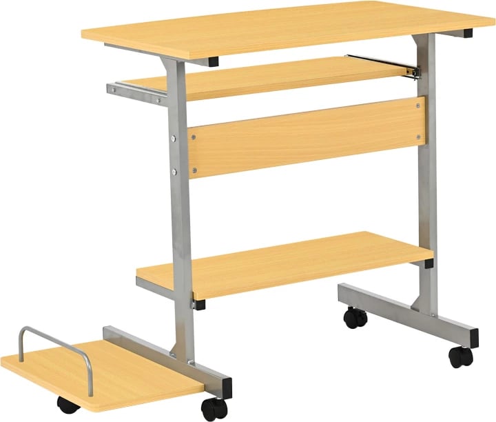 Tavolinë kompjuteri Veronce, ngjyrë natyrale, skelet metalik, 89x47x71cm