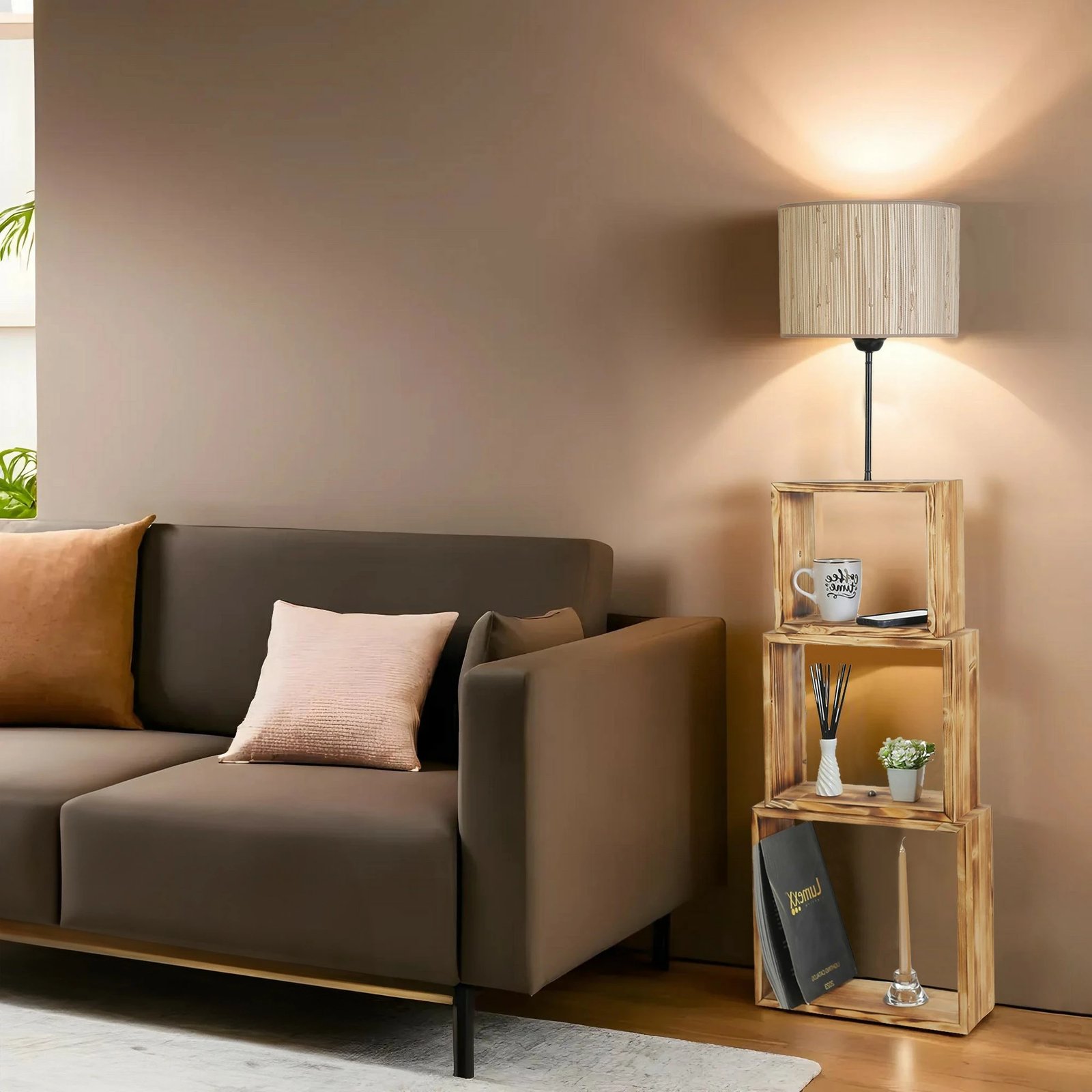 Llambë dyshemeje Opviq, 8835-1, krem, dru, e zezë