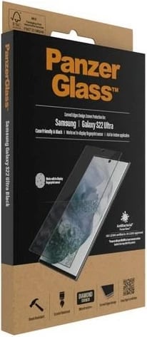 Xham mbrojtës PanzerGlass E2E Microfracture për Samsung Galaxy S22 Ultra, me kornizë të zezë