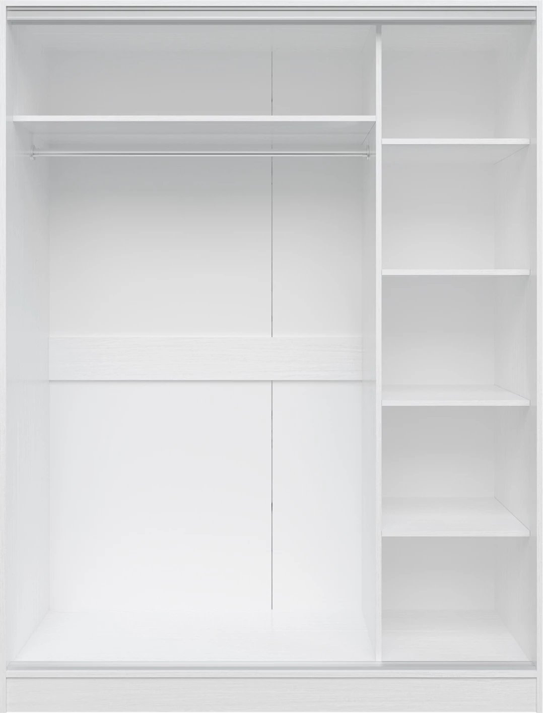 Dollap me dyer rrëshqitëse me pasqyrë, bardhë, FH2434.03, 160x60x210 cm