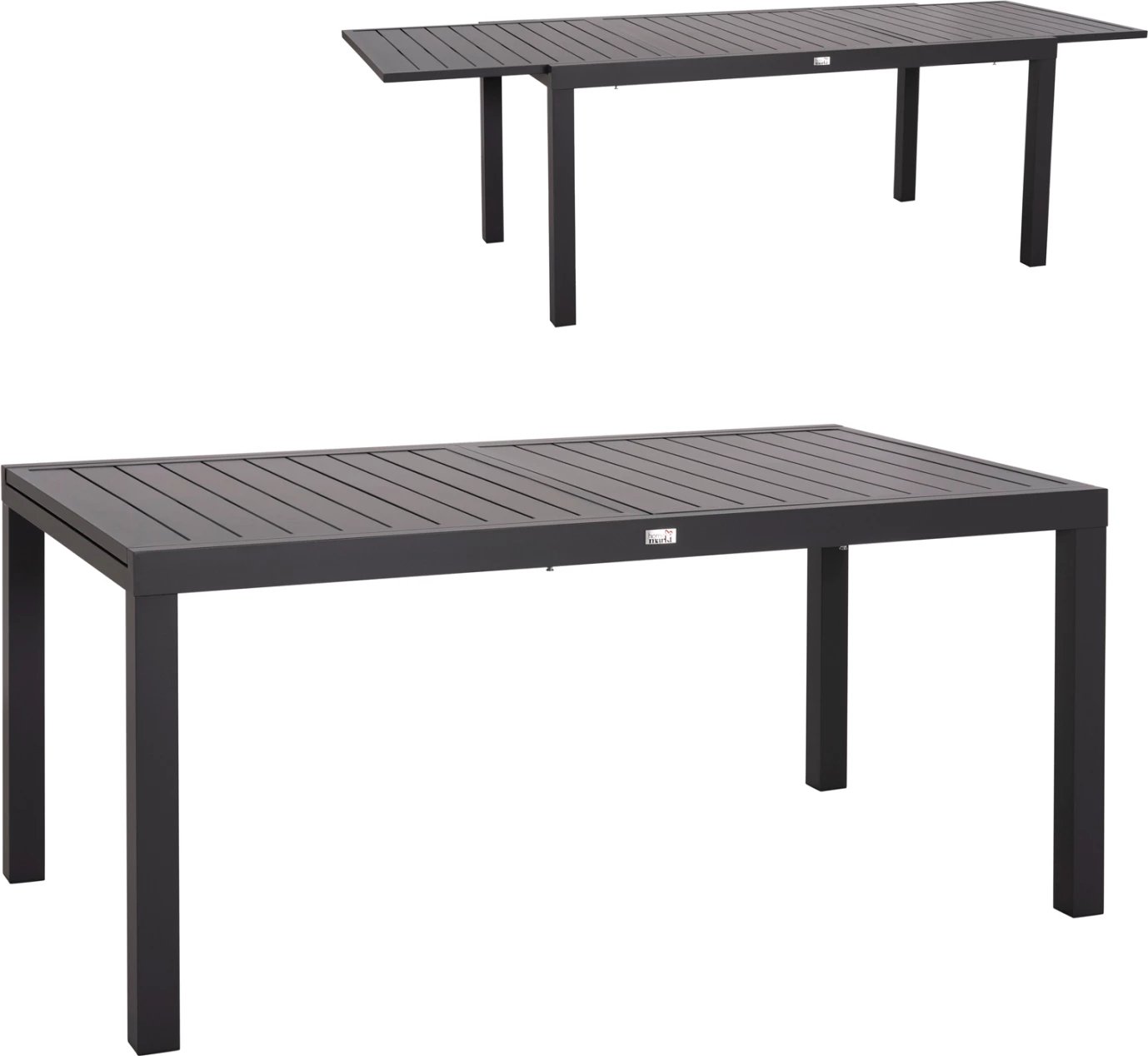 Tavolinë ngrënieje e zgjatshme KRUM, alumin, ngjyrë gri e errët, FH6277.03, 160-240x90x73cm