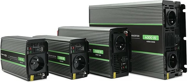 Konvertues voltazhi Qoltec Monolith 51935, 2000W/4000W, 12V në 230V, Pure Sine Wave, Grafit