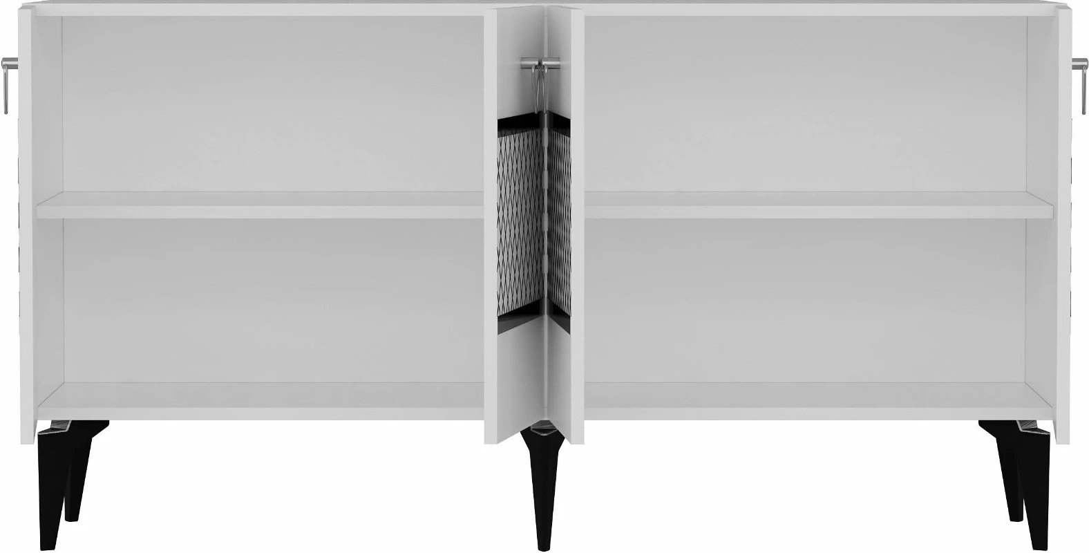 Konsol Skye Decor, ngjyrë e bardhë dhe argjendtë, Pelin