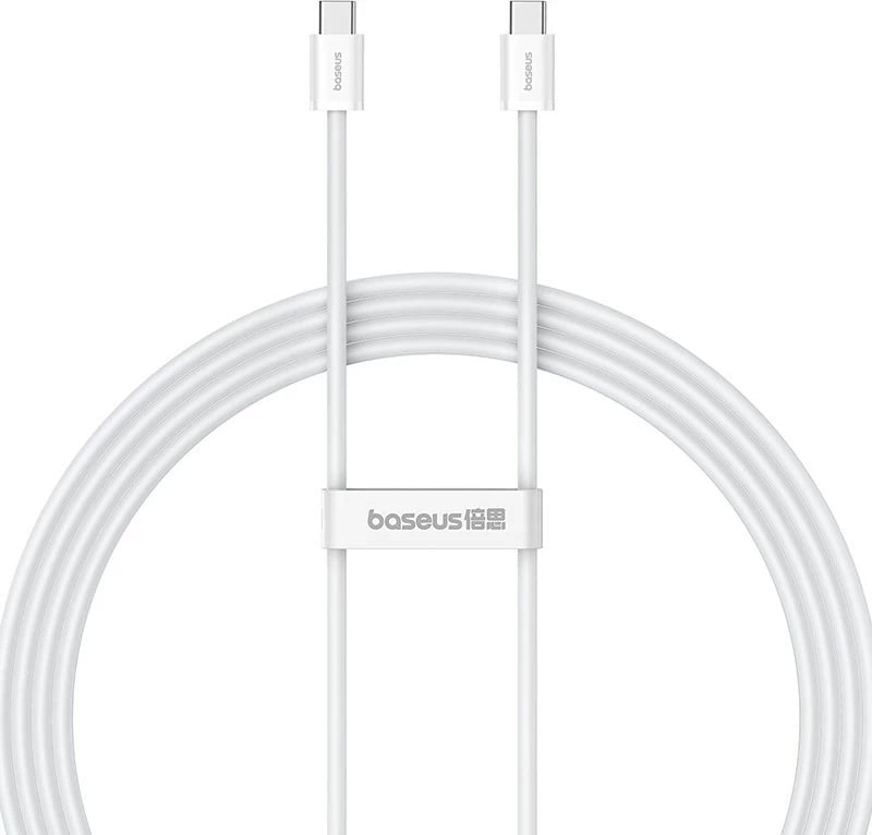 Kabllo USB C në USB C Baseus Superior, 2 m, 30 W, Bardhë