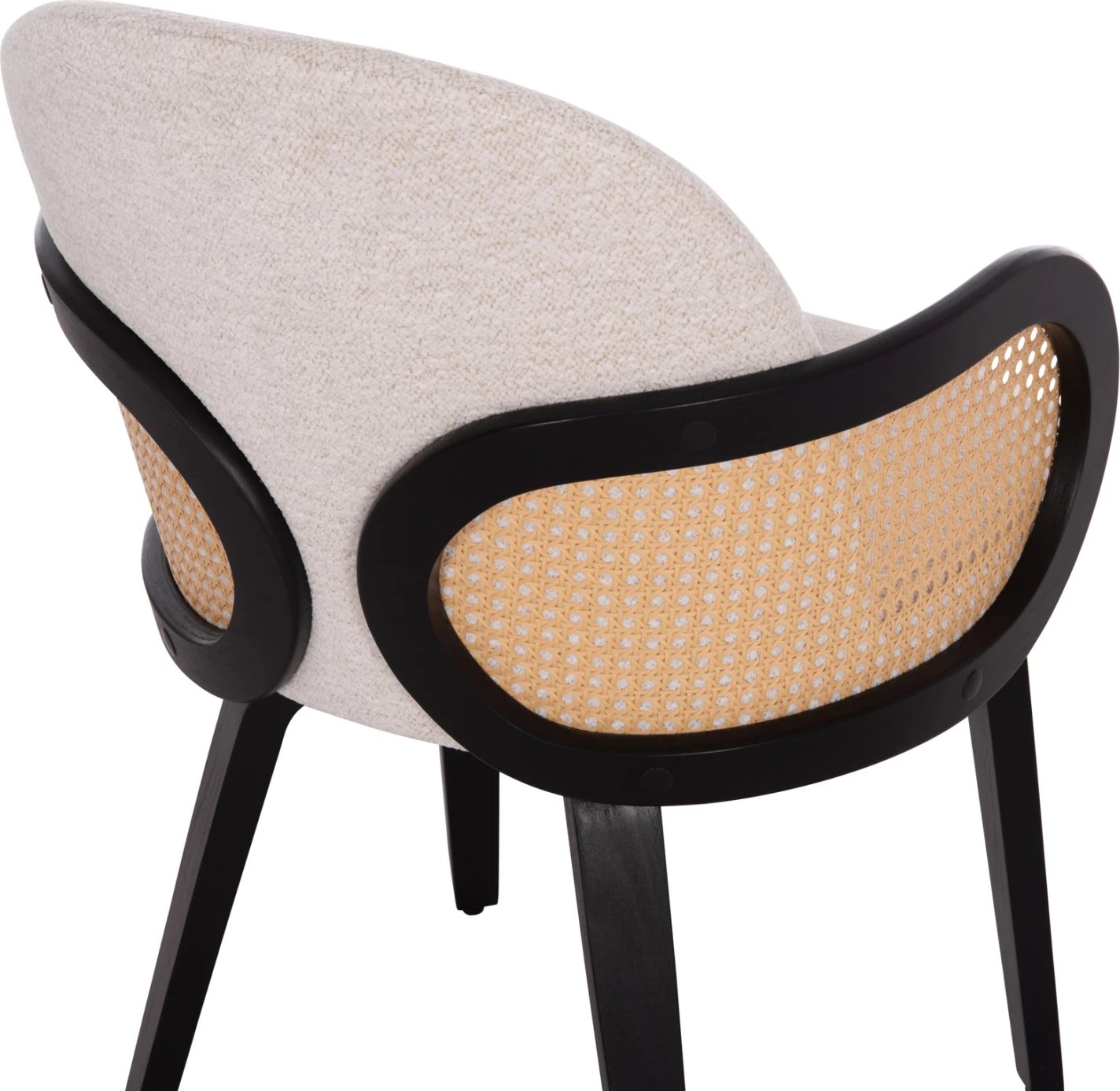 Karrige ngrënieje BECKER, dru i zi, pëlhurë ecru, FH18246.02, 54x62x79cm