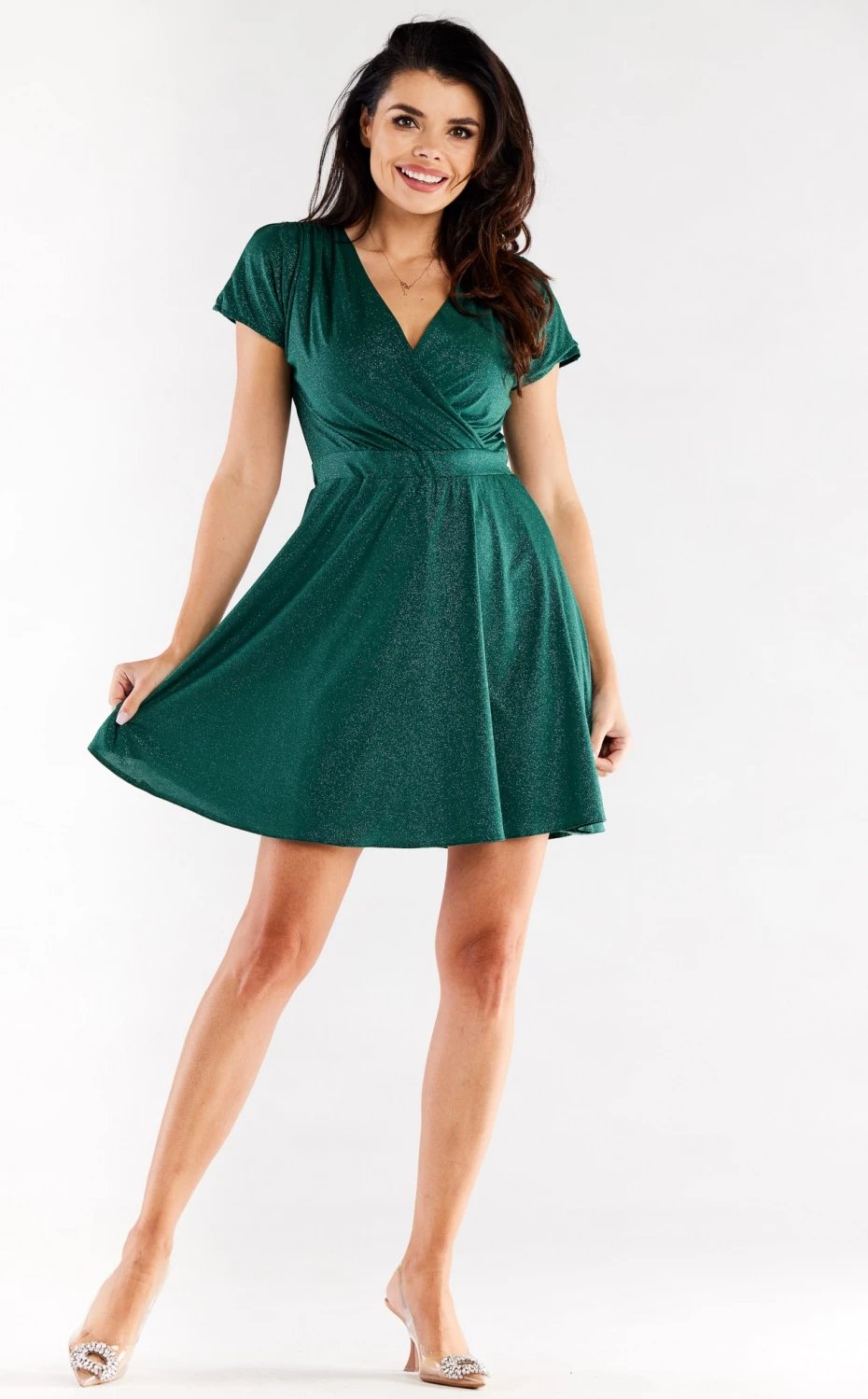 Fustan për femra awama model 174365, i gjelbër
