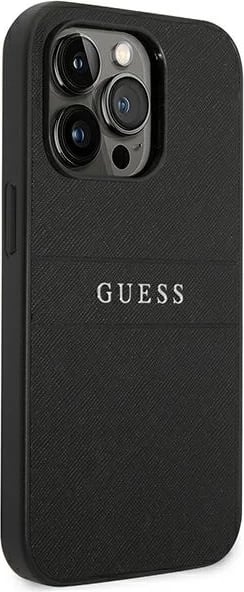 Mbështjellës Guess GUHCP14LPSASBBK për iPhone 14 Pro 6.1", Saffiano Strap, i zi