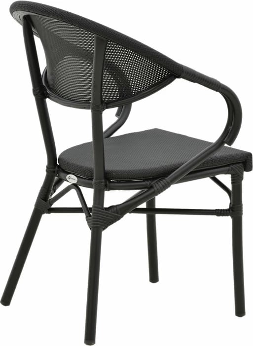 Karrige Isaia alumini-tekstilen e zezë 57x57x83cm