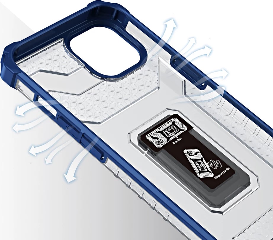 Mbështjellës Hurtel Crystal Ring Case për iPhone 12, me mbajtëse gishti dhe këmbë, Blu