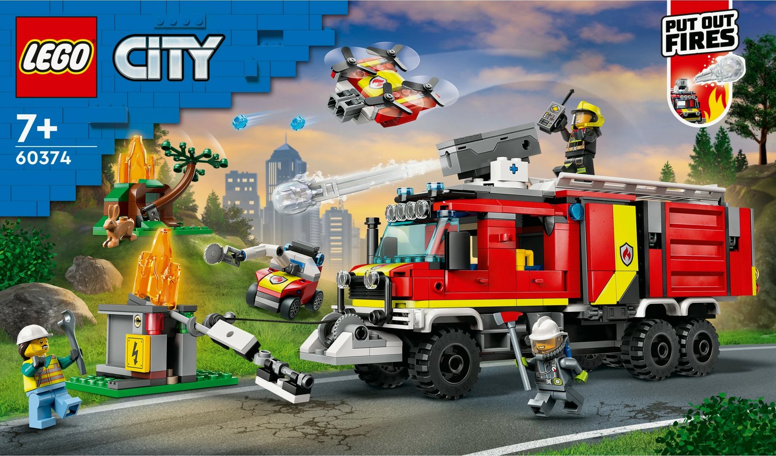 Set ndërtimi LEGO City Fire Command Unit, 502 pjesë, plastikë, shumëngjyrëshe
