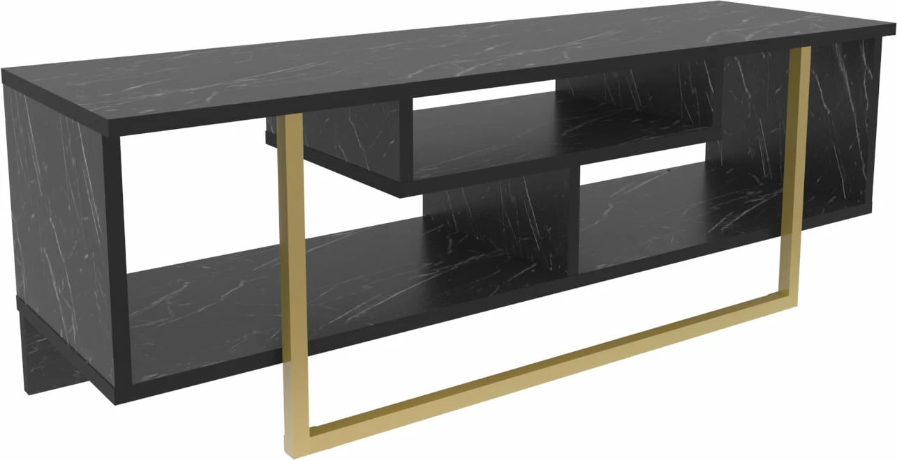 Komodinë TV Hanah Home, Asal 120, e zezë dhe ari