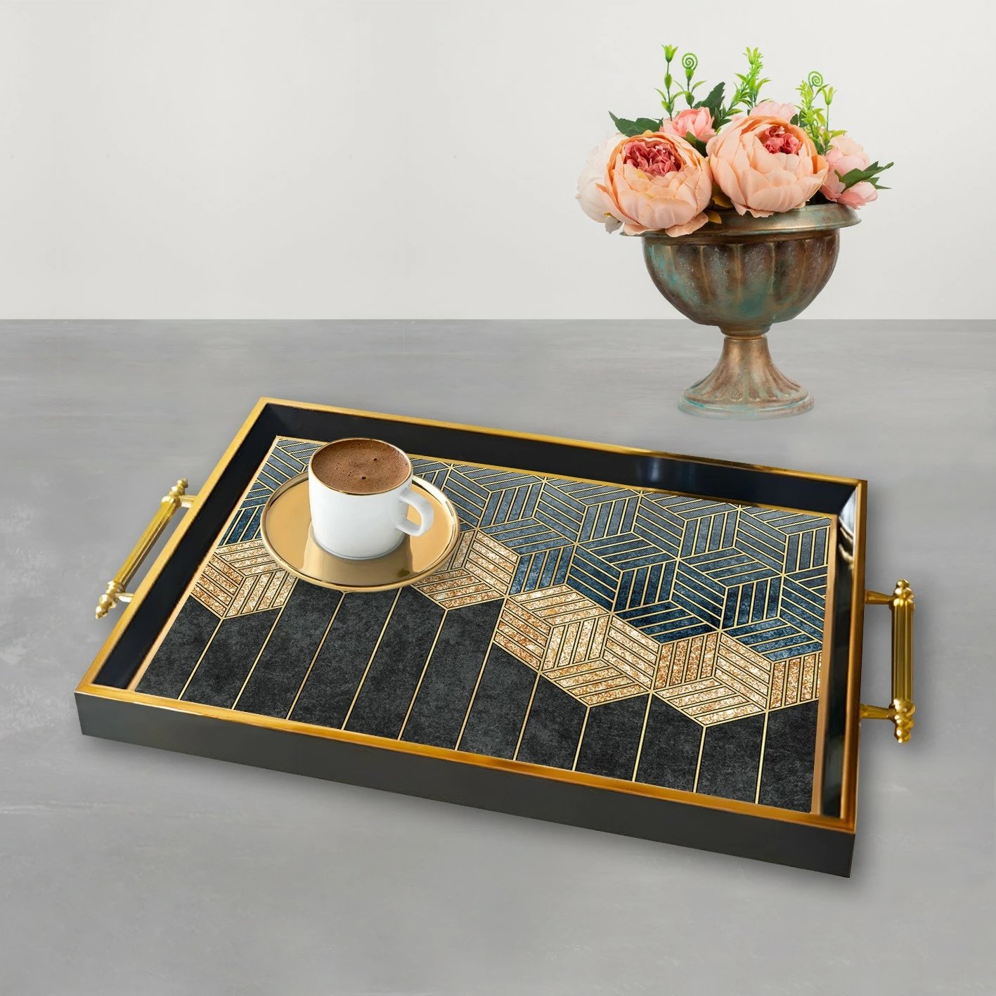 Tabaka dekorative prej qelqi, shumëngjyrëshe, Aberto Design, TPA9845