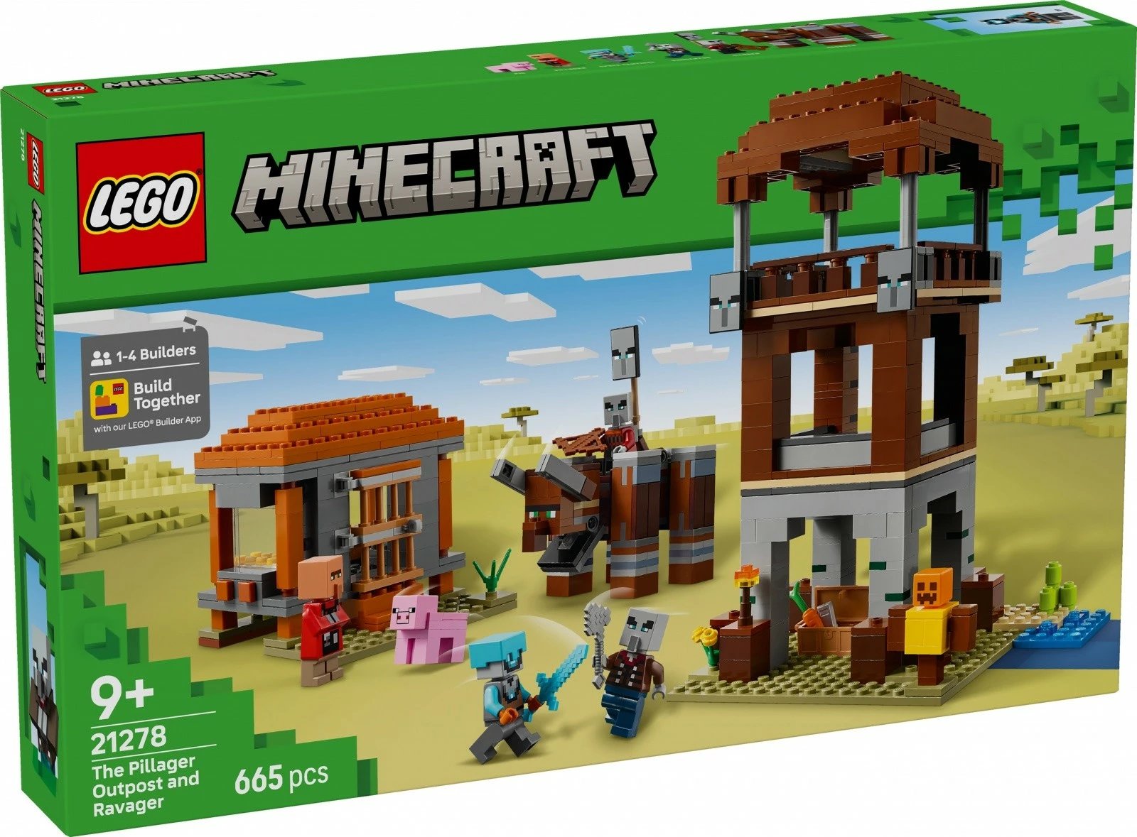Set ndërtimi LEGO Minecraft 21278 Bandits' Hideout and Destroyer, 665 pjesë