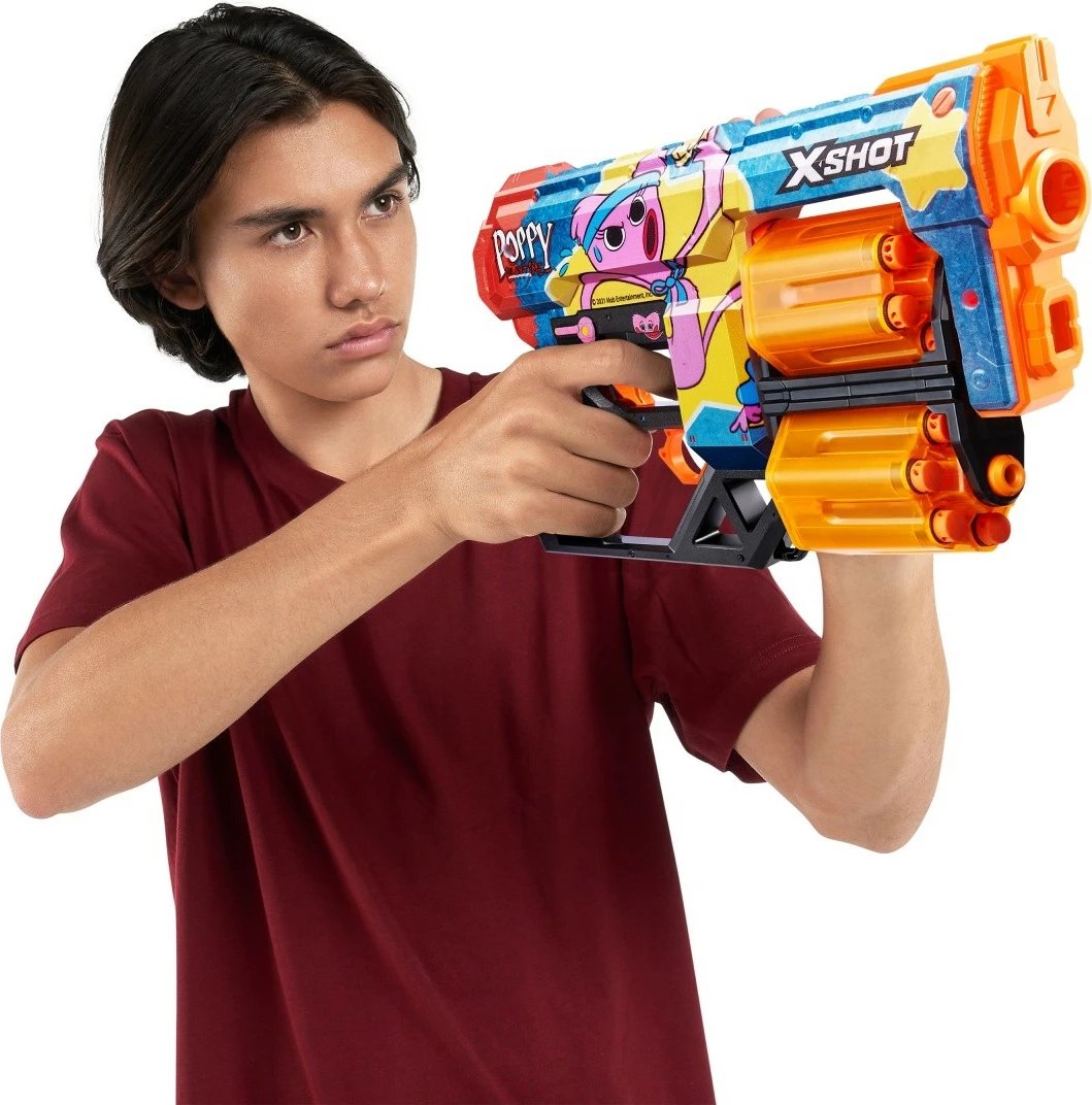 Blaster lodër ZURU X-Shot Dread Skins Launcher Kissy, 12 shigjeta, shumëngjyrësh