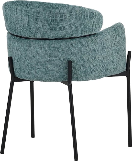 Karrige Tolerse Inart, pëlhurë jeshile, këmbë metali të zeza, 58x57x80cm