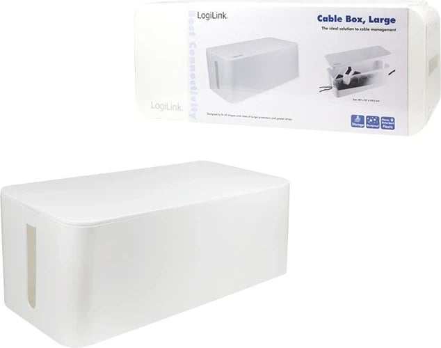 Kuti për organizimin e kabllove LogiLink, e bardhë