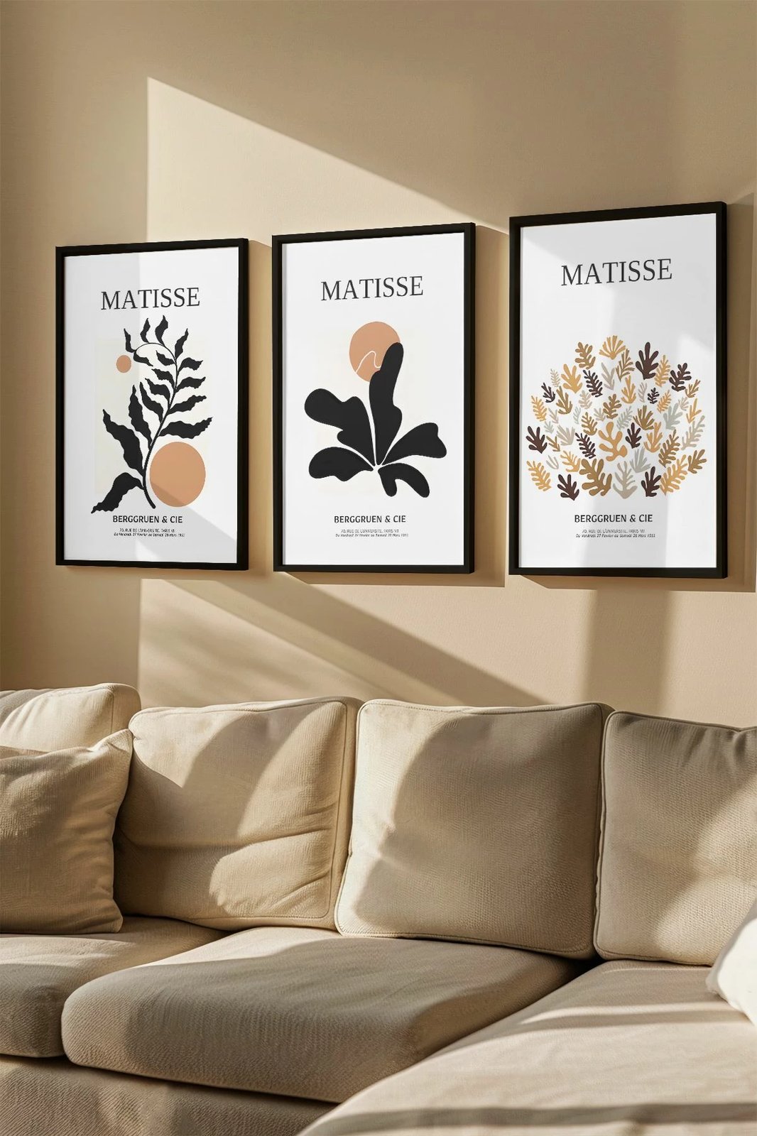 Set pikturash dekorative me kornizë, 3 copë, Wallity, Artvmodel25-Sıyah