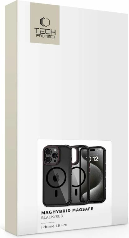 Mbështjellës Tech-Protect MagHybrid për iPhone 16 Pro, MagSafe, i zi