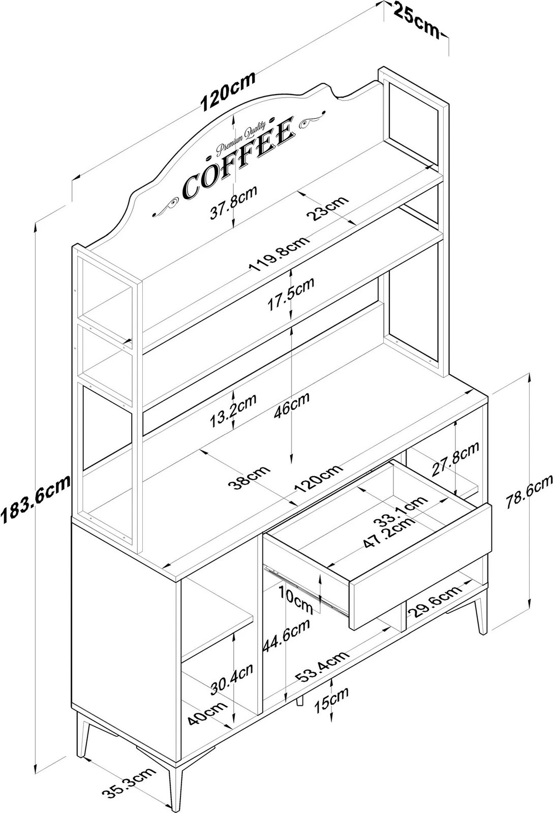 Dollap multifunksional, i bardhë, JE130 - 2987