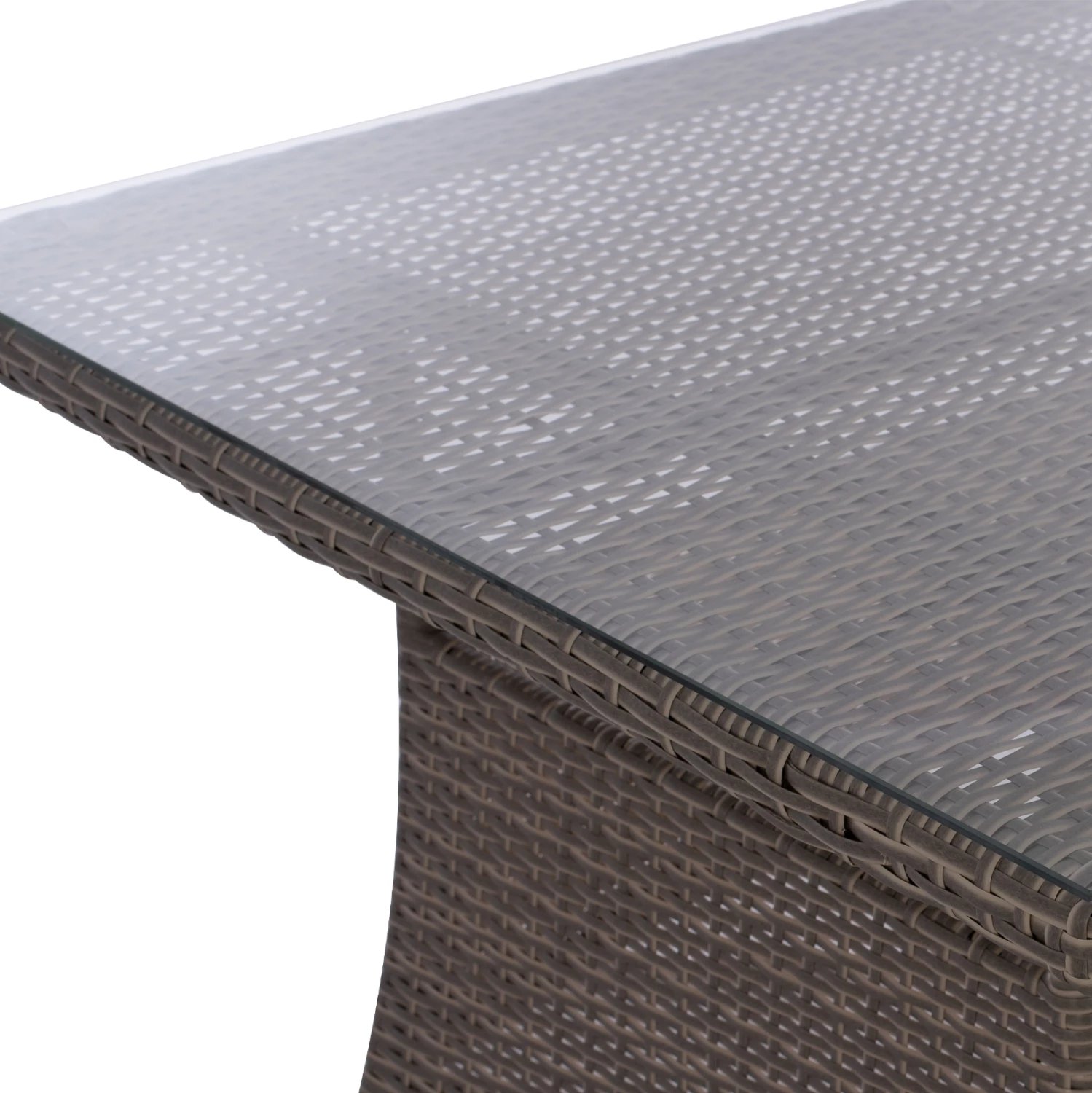 Tavolinë metalike Minsk rattan gri FH5507.01 150x90x75 cm