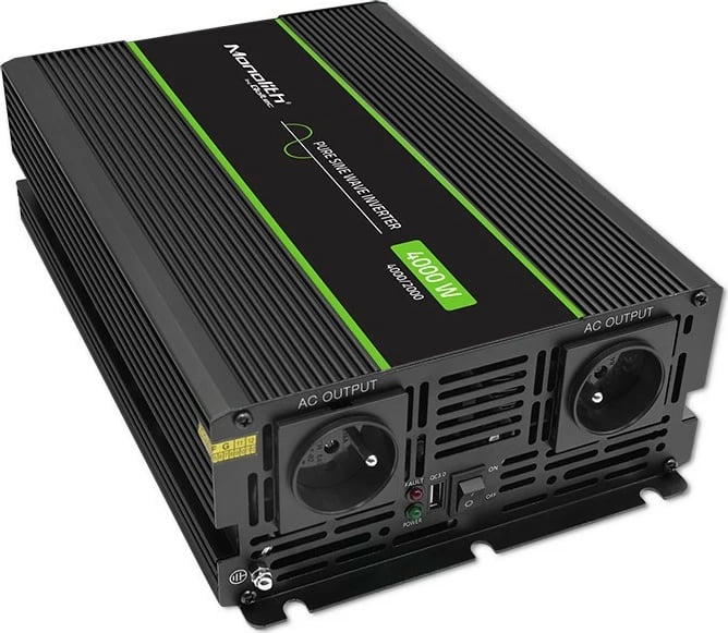 Konvertues voltazhi Qoltec Monolith 51939, 2000W/4000W, 24V në 230V, grafit