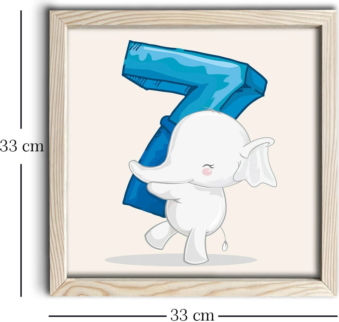 Pikturë dekorative me kornizë, MDF, Wallity, 3333KCT-008, blu dhe bardhë, 33x33cm