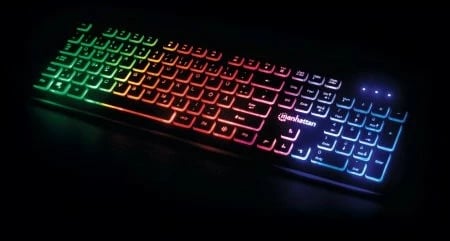 Tastierë MANHATTAN ultraflat USB me LED, e zezë