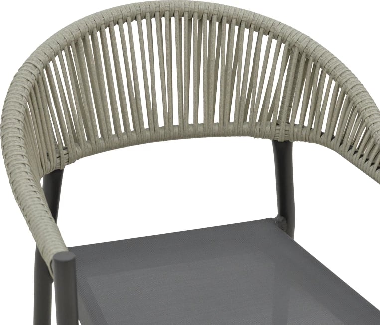 Karrige alumini Elation e grumbullueshme, kornizë antracit-tekstilen rattan antracit, 56x62x77cm
